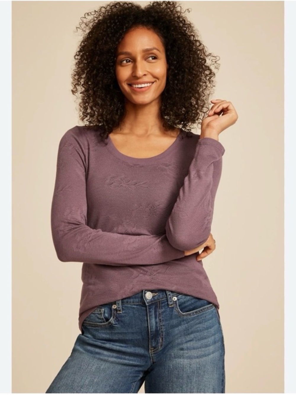 Maurices XL Floral Jacquard Mesh top NWT - Picture 1 of 4